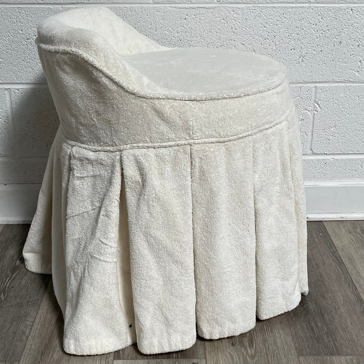 Vanity Chair with Terry Cloth Slipcover