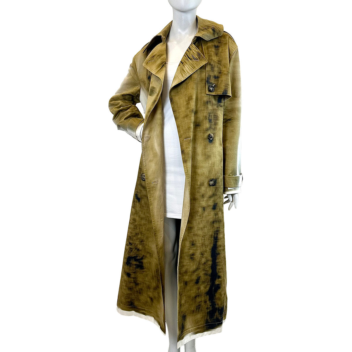 Loewe Blurred Print Belted Trench Coat