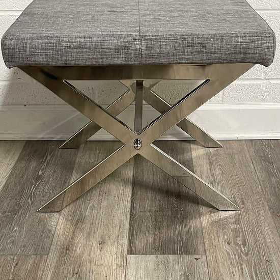 Upholstered Bench with Chrome Base