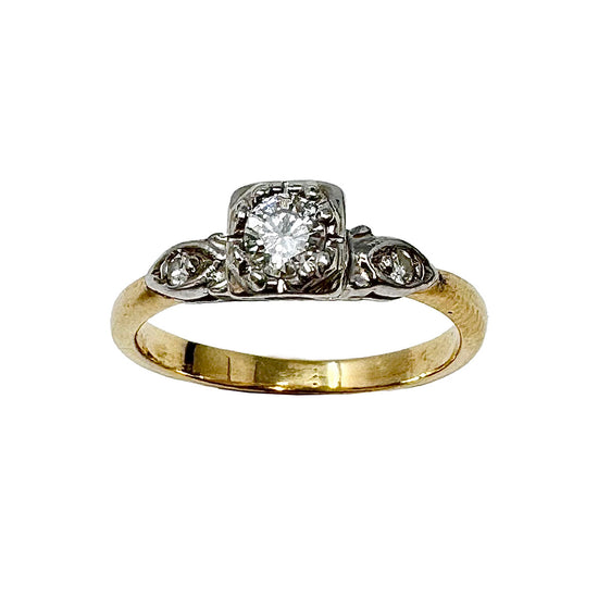 14K Gold Ring with 3 Diamonds