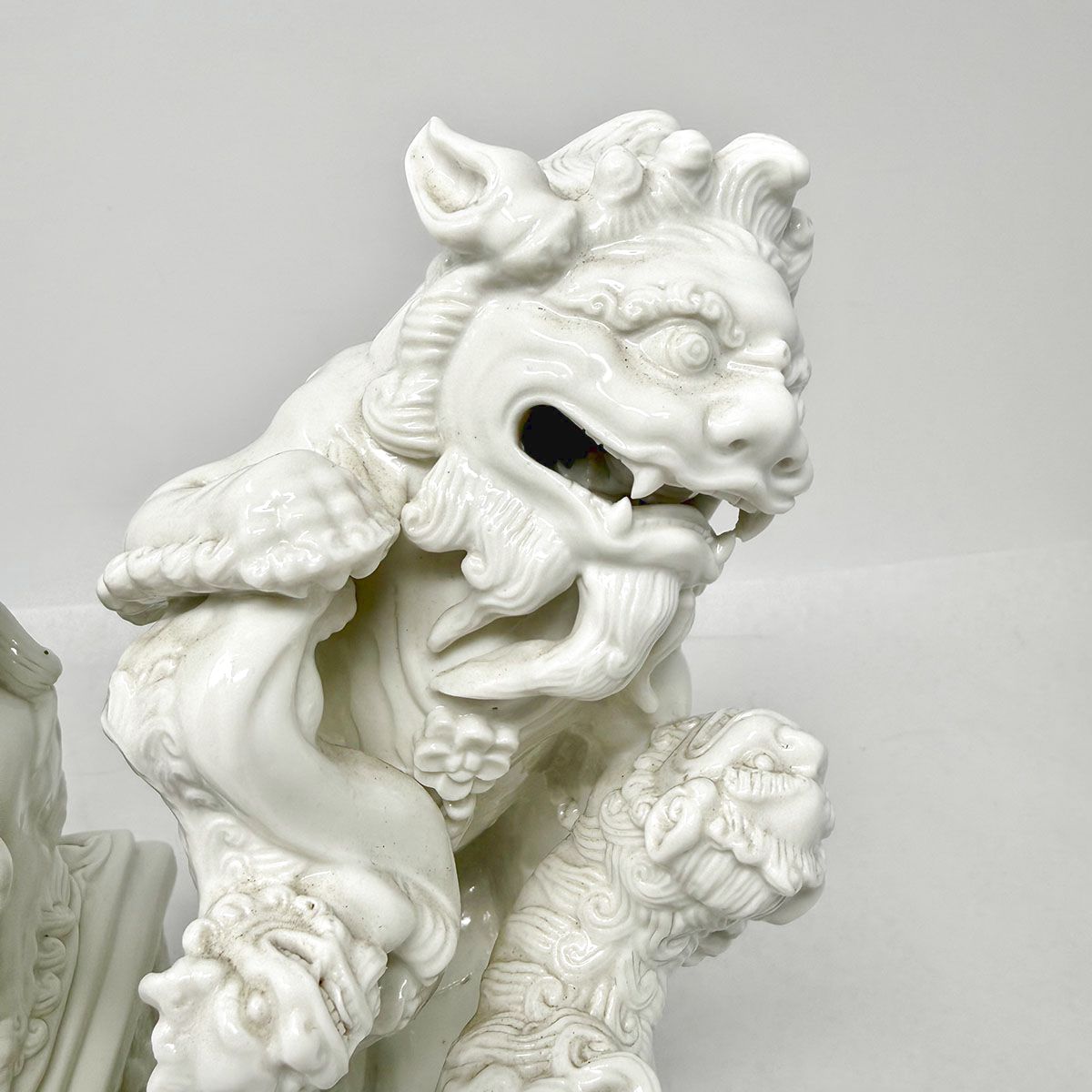 Pair of  Blanc de Chine Foo Dogs/Lions