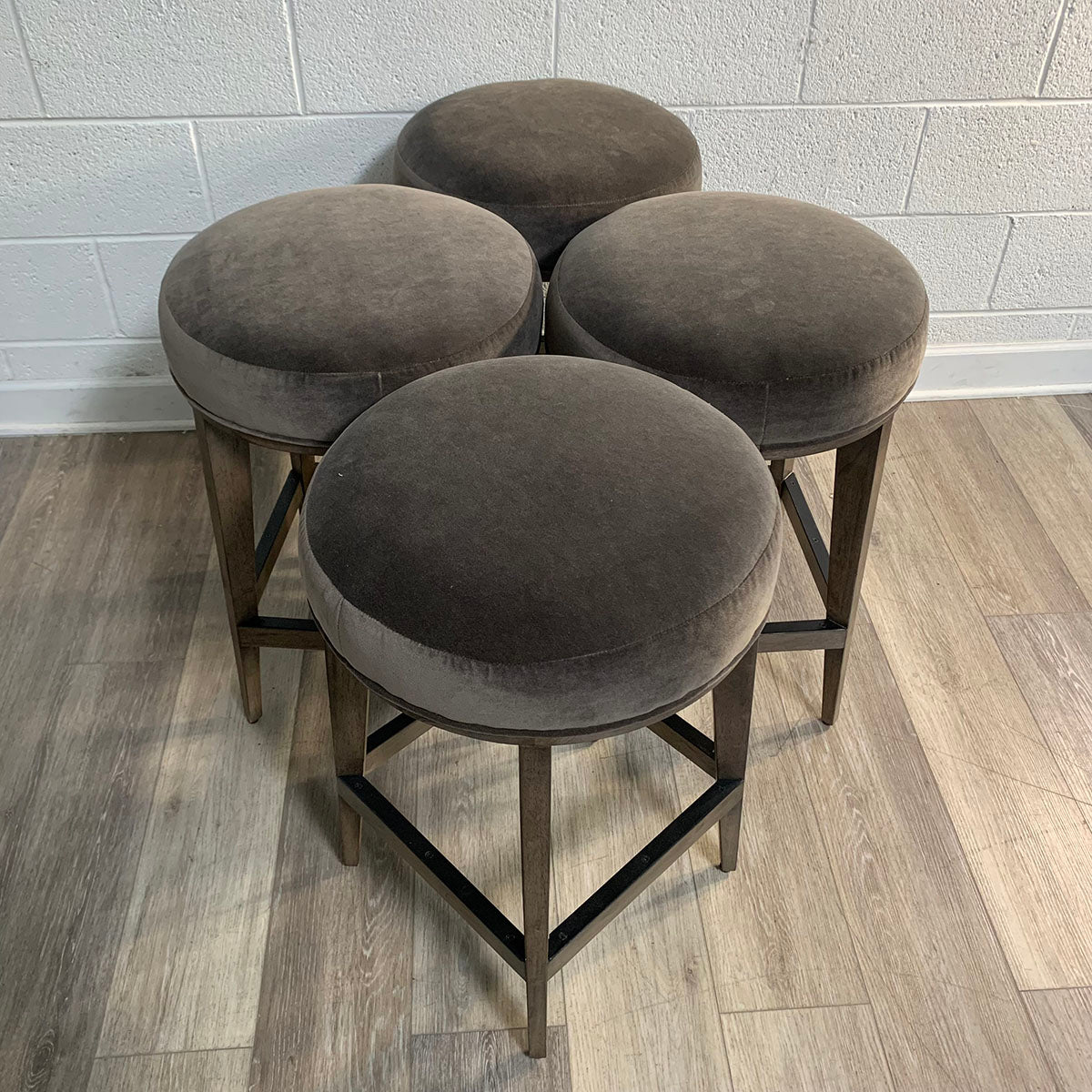 Set of 4 Velvet Stools