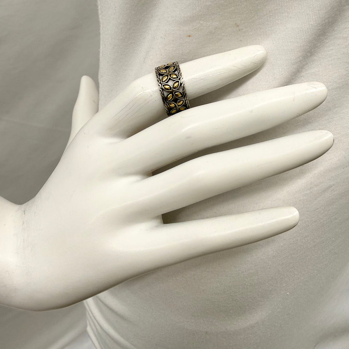 John Hardy Sterling Silver and 18K Gold Band