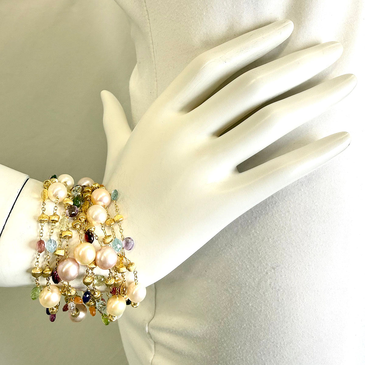 Marco Bicego 18K Gold Multistone Paradise 10 Row Bracelet