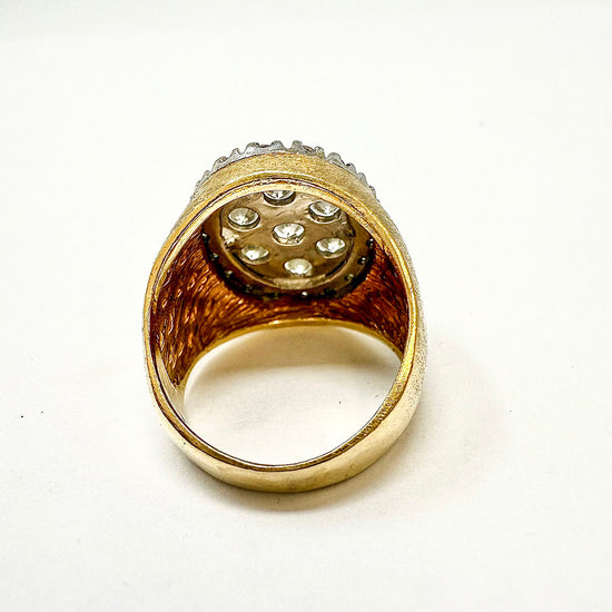 14K Gold Diamond Signet Ring