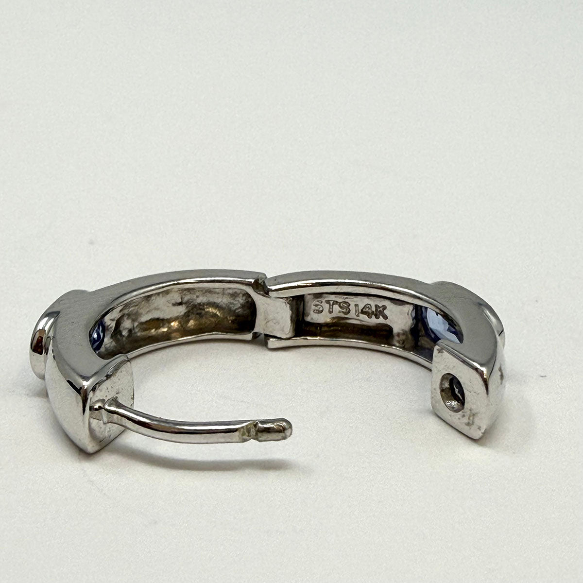 14K White Gold Hoop Earrings with Tanzanite