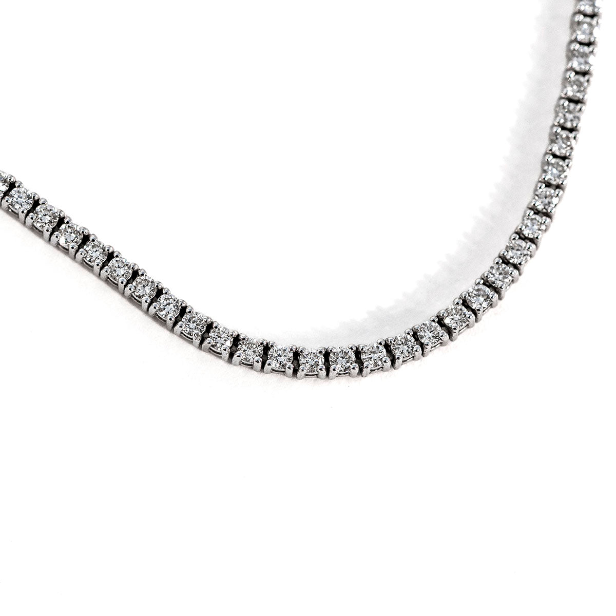 14K White Gold Diamond  Tennis Necklace