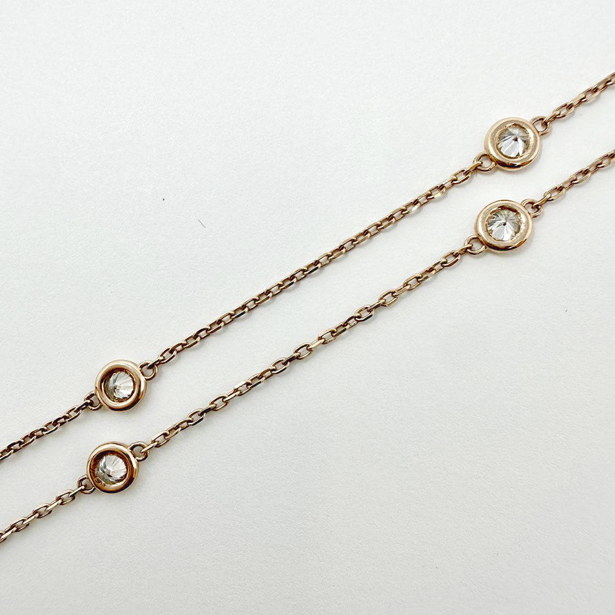 18K Rose Diamond by the Yard 10 Station Necklace
