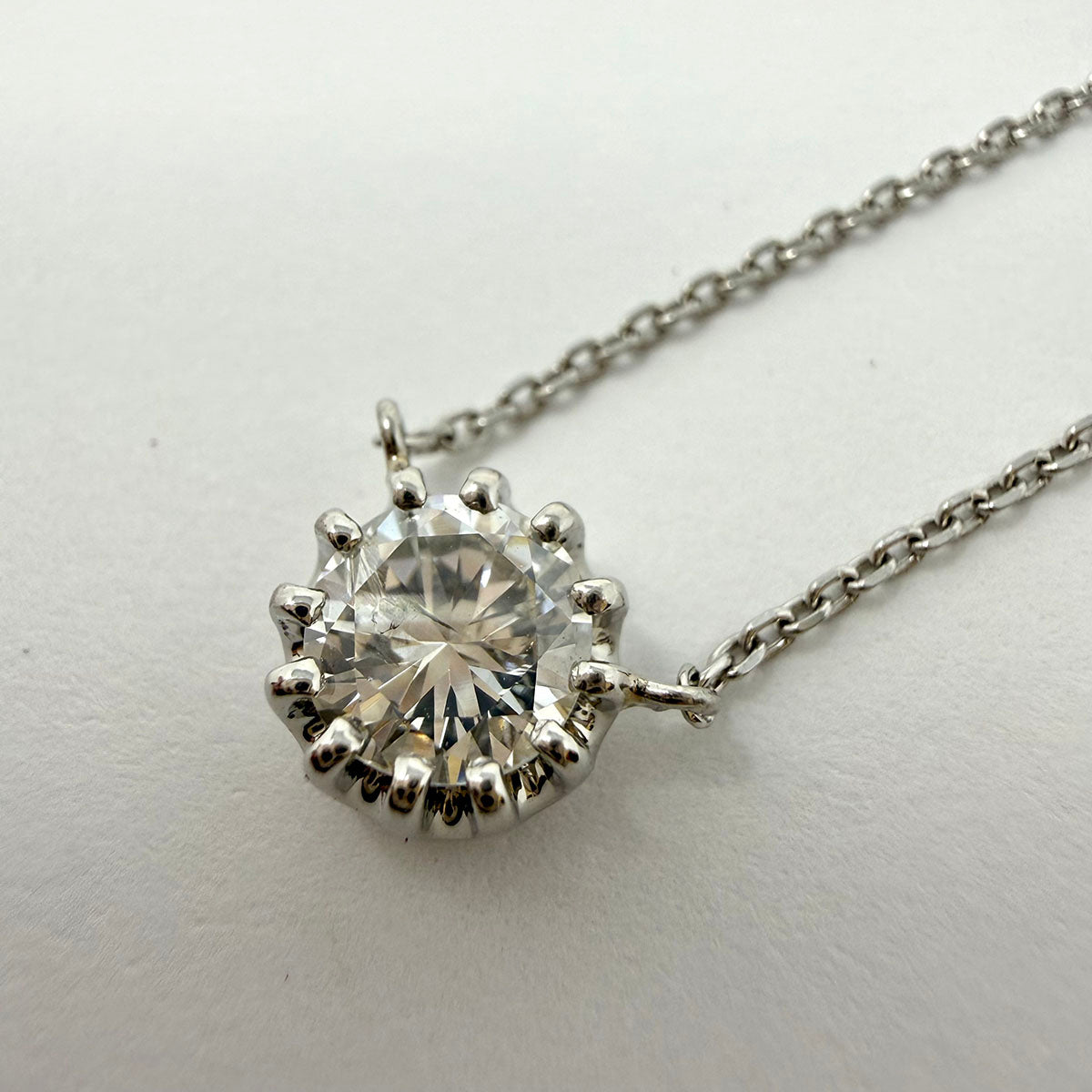 Platinum Necklace with Diamond Pendant
