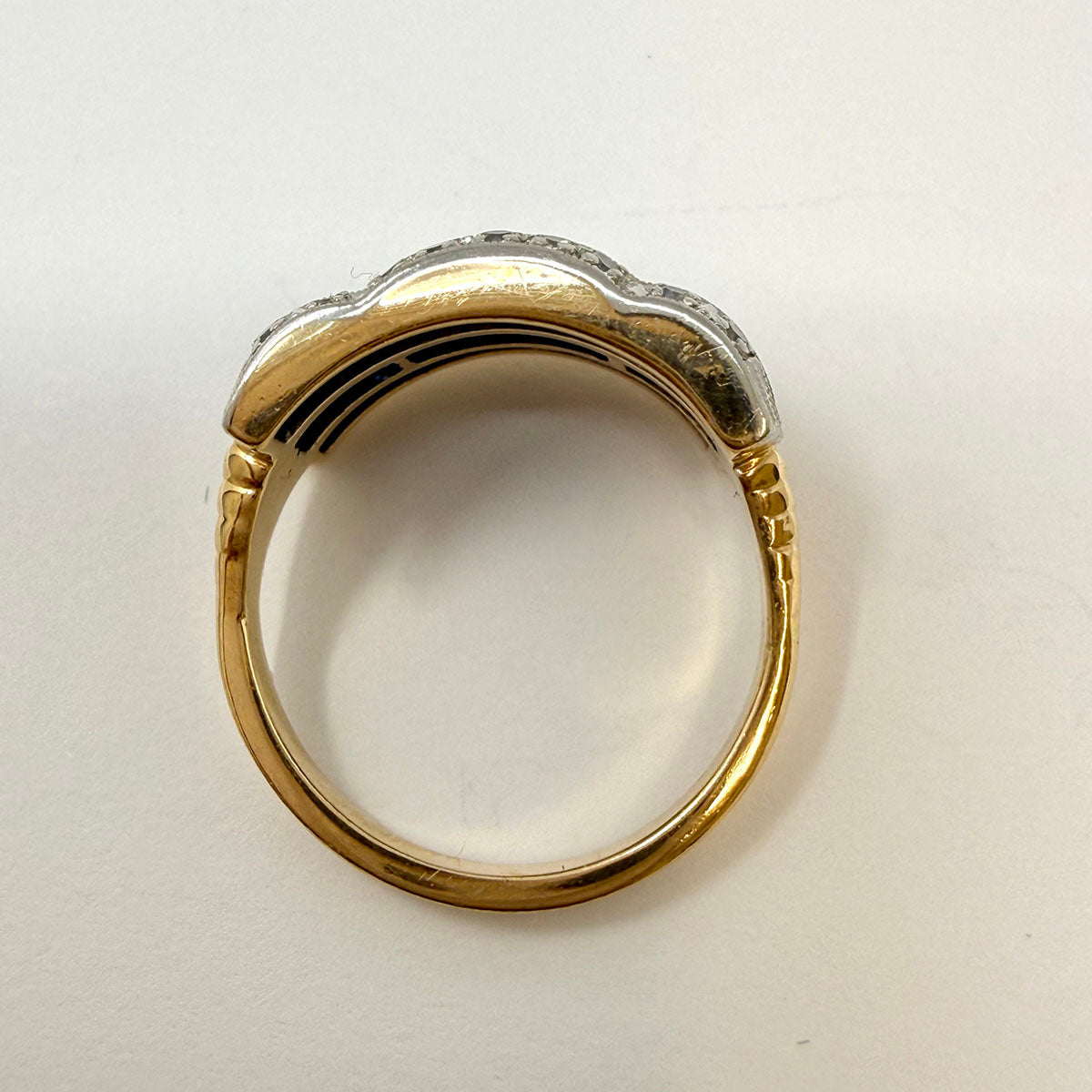 Vintage 14K Gold Ring with Sapphire and Diamonds