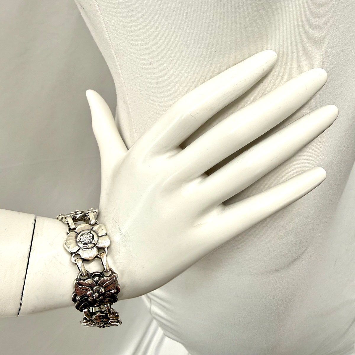 Vintage Floral Link  Bracelet