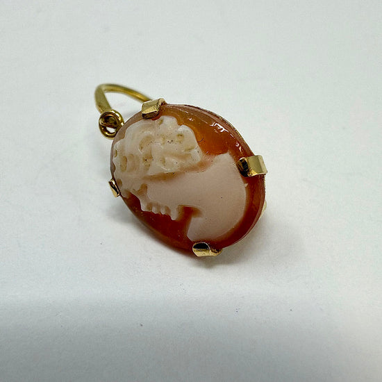 14K Gold Cameo  Earrings
