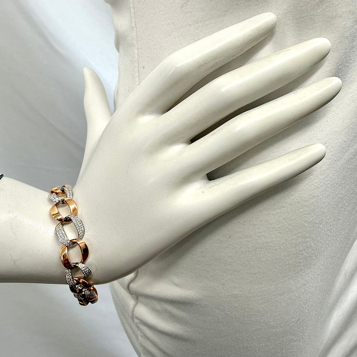 14K Rose Gold 1.49ct Diamond Link Bracelet