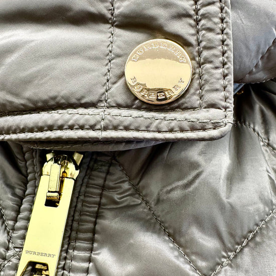 Burberry London Quilted Coat with Belt and Hoodie