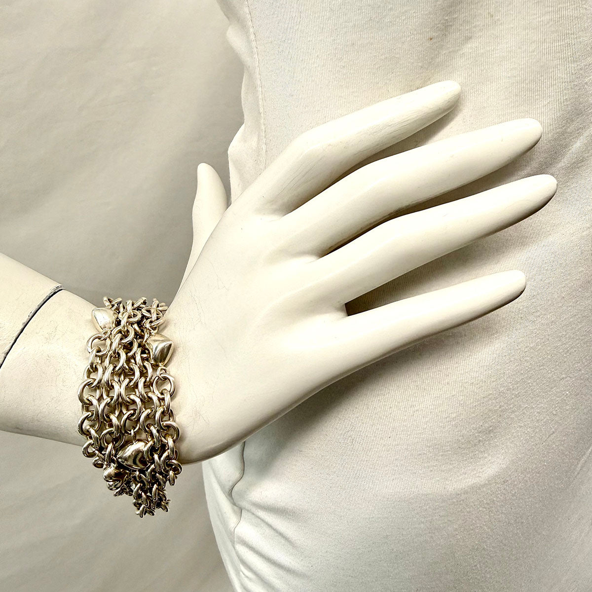 Tiffany & Co. Sterling Silver 5 Strand Heart  Bracelet