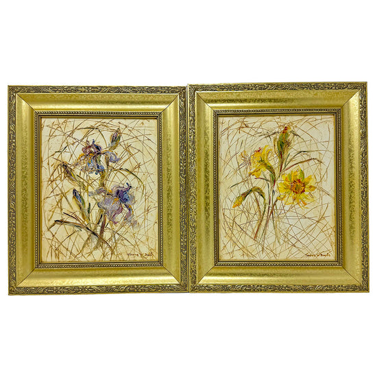 Pair of Floral Paintings Signed