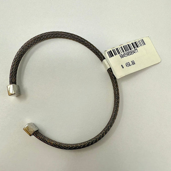 New Tateossian Sterling Silver and Cooper Weave Men's Cuff Bracelet