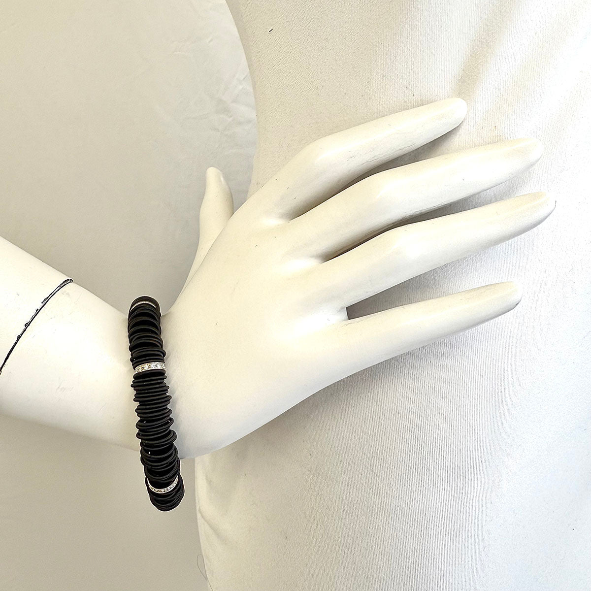 Michael Weggenmann Anodizel Steel Bracelet with 5 Diamond Rondels