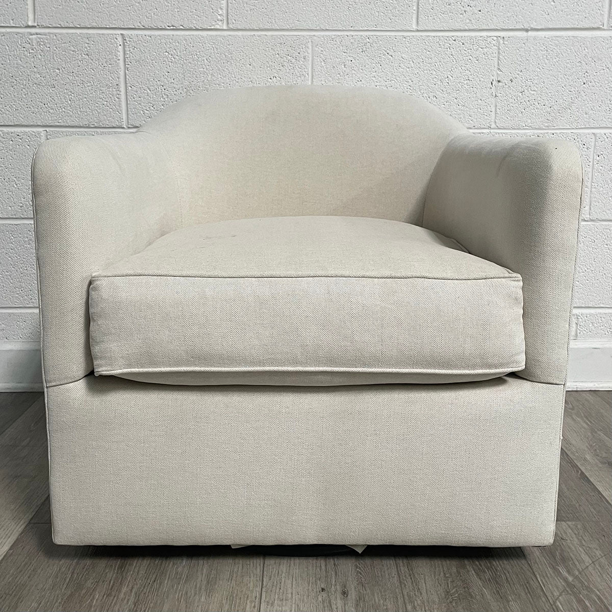 RH Swivel White Club Chair