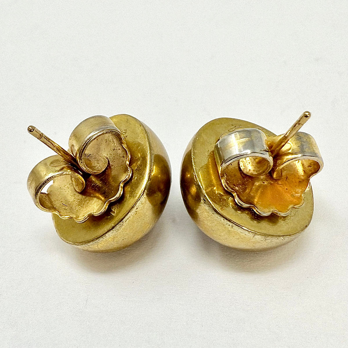 Vaubel Gold-tone Earrings with Brown Cabochon