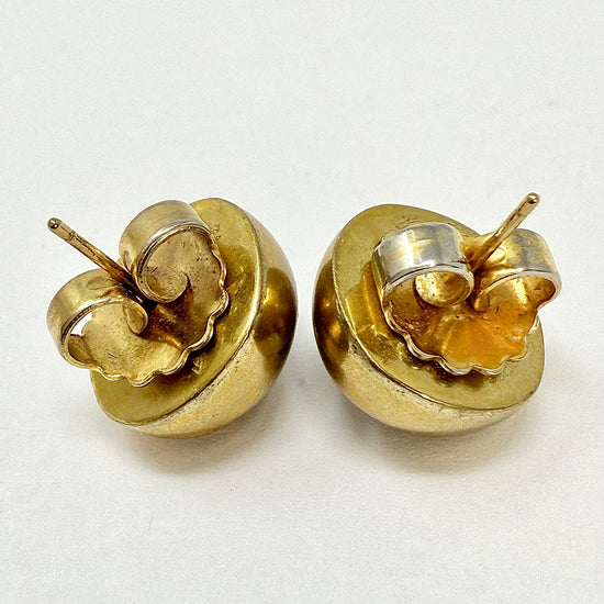 Vaubel Gold-tone Earrings with Brown Cabochon