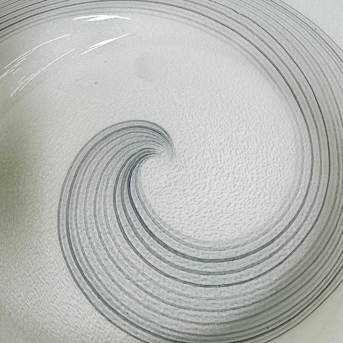 Art Glass Swirl Platter with Curled Edge