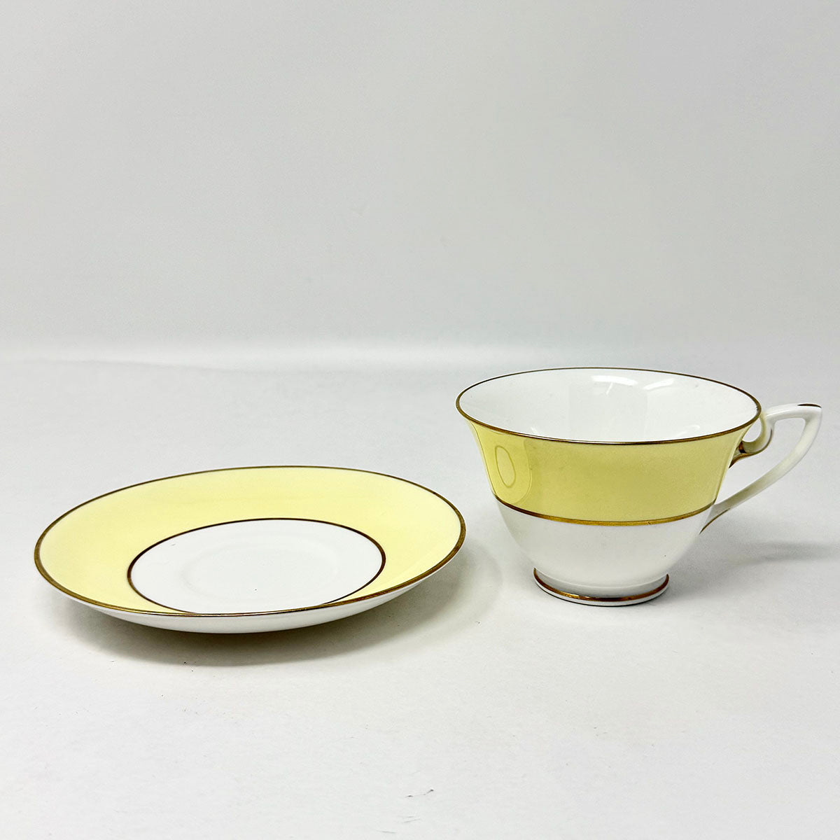 69 Pcs: 10 6 Pc Place Settings Asprey Yellow China w/8 xtra dshs and a Srvg Pltr