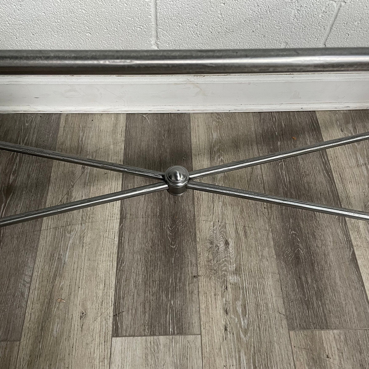 Glass-Top Console Table with Metal Frame