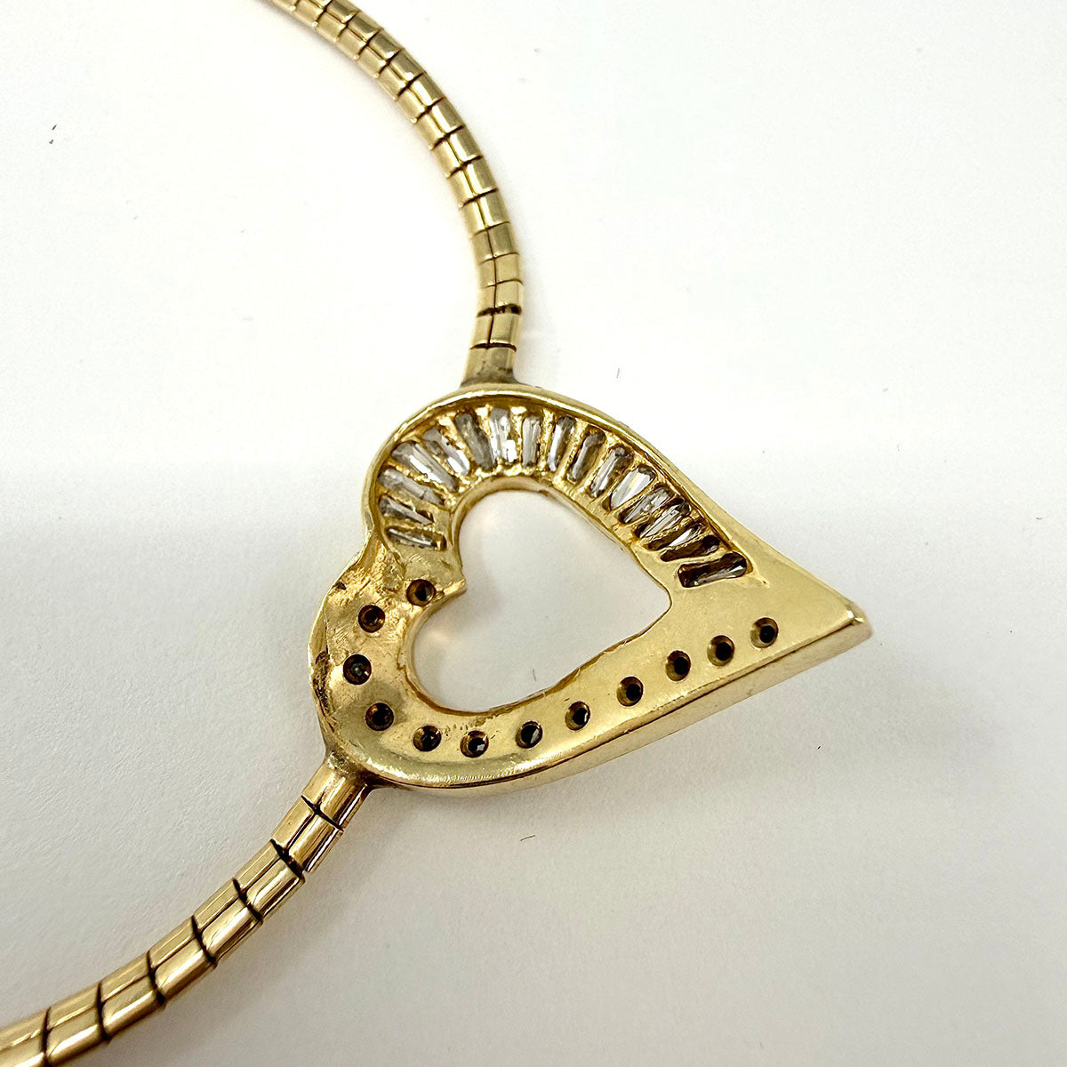 14K Gold Necklace Diamond Heart Necklace