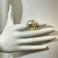 Henry Dunay Hammered 18K Gold Ring with Baroque Pearl