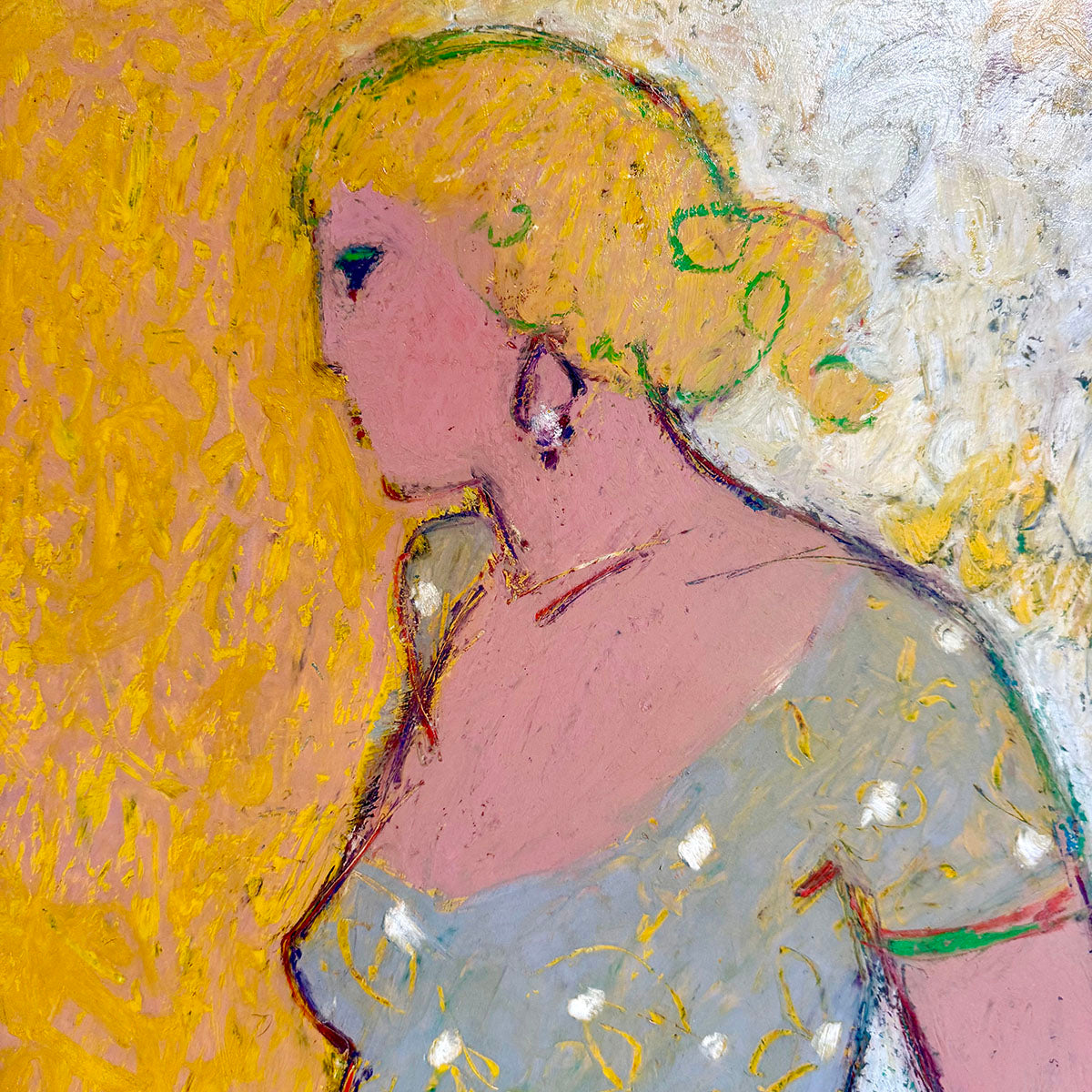 Blonde Lady Oil on Board