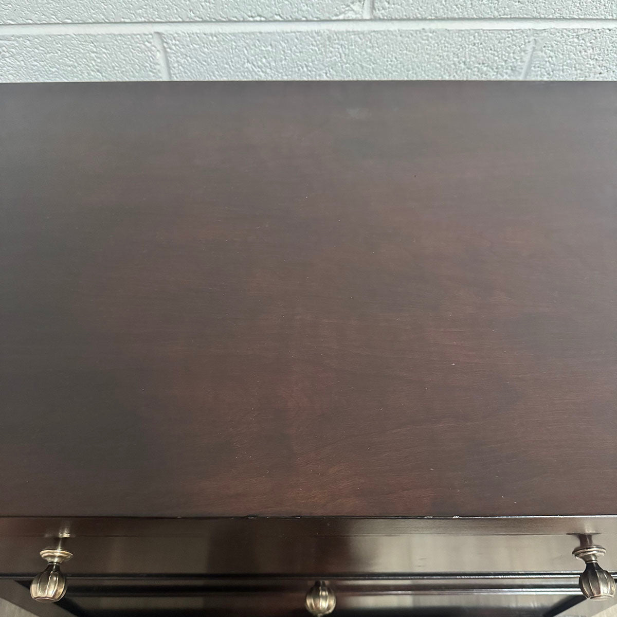 Wood End Table With Three Drawers