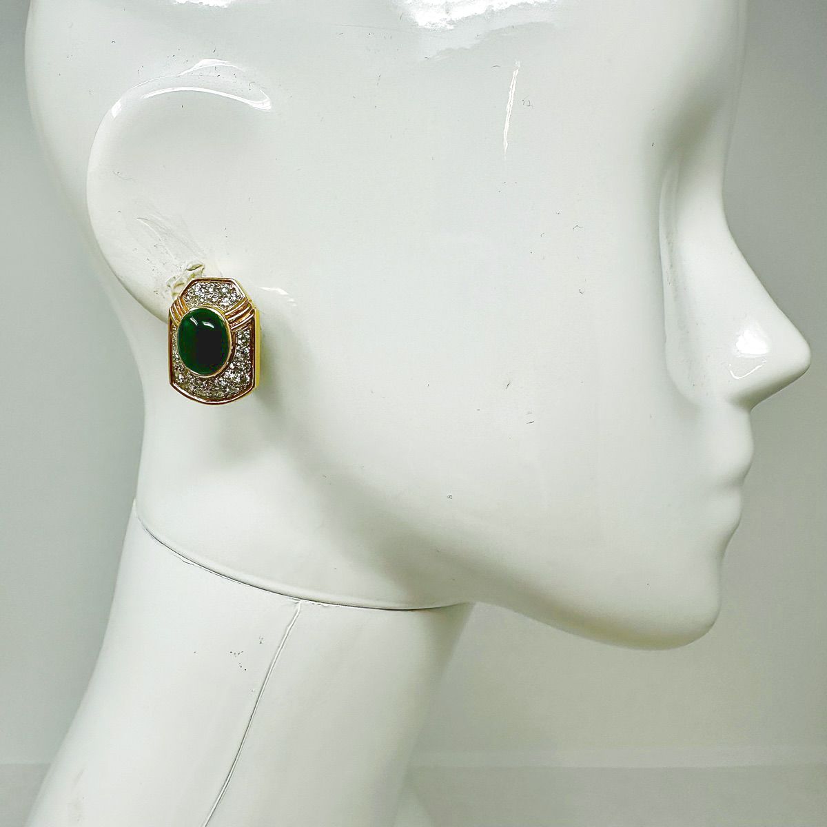 Montreaux 18K Gold and Platinum Clip-on Earrings with Emeralds & Diamonds