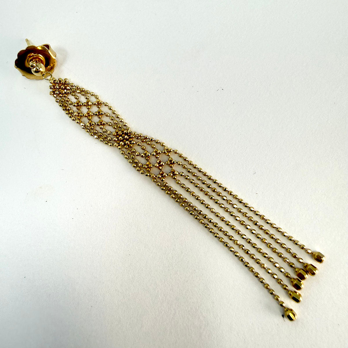 14K Woven Tassel Earrings