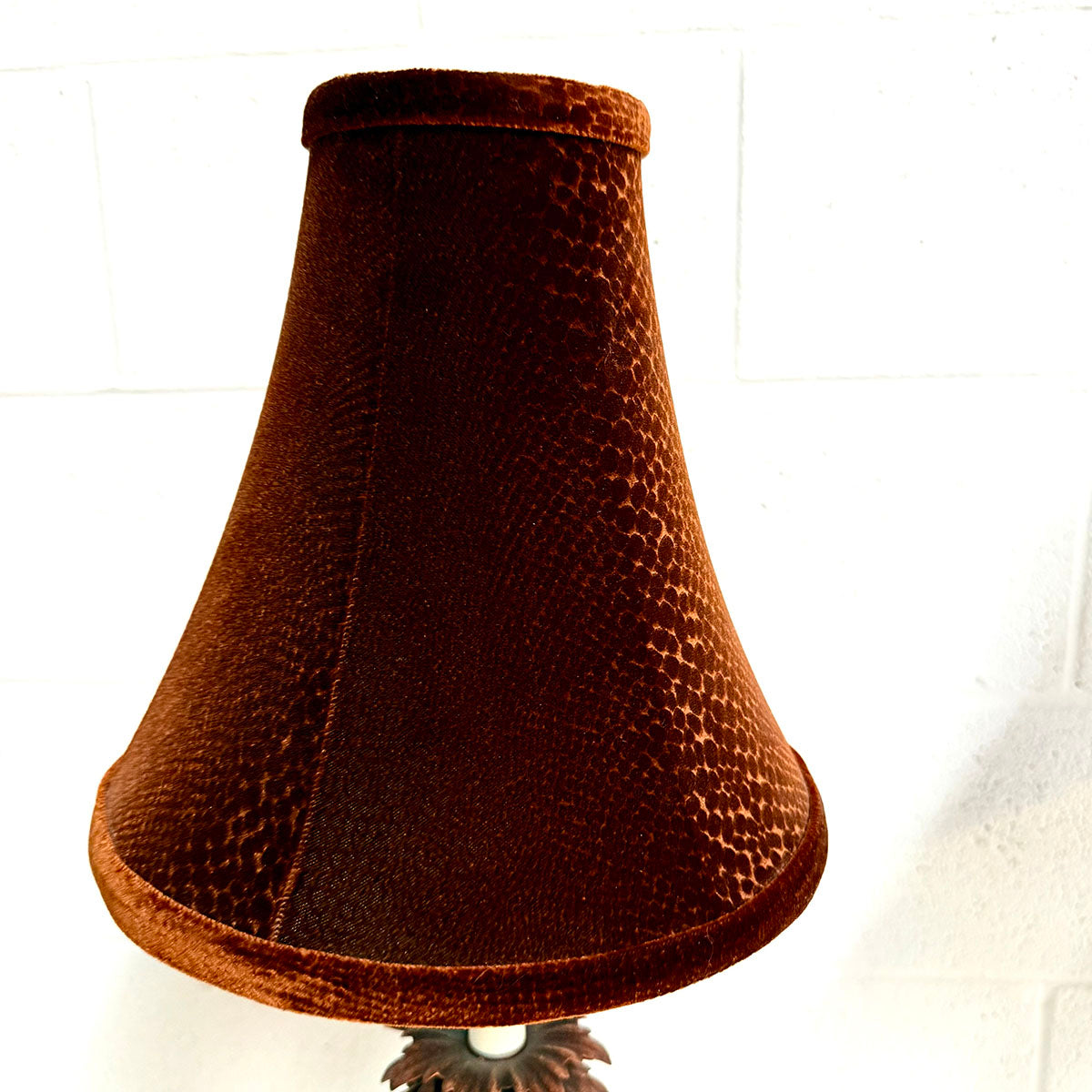 Pair of Candlestick Lamps with Feather Ball Accent