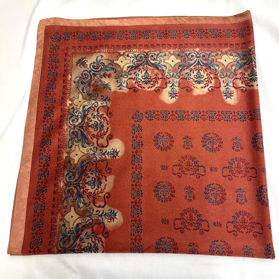 Loro Piana Printed  Shawl with Suede Trim