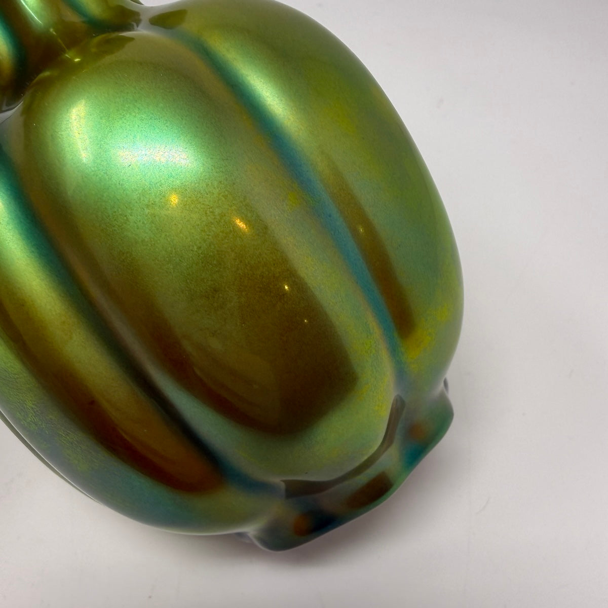 Zsolnay Vase Eosin Green/Gold Luster Signed