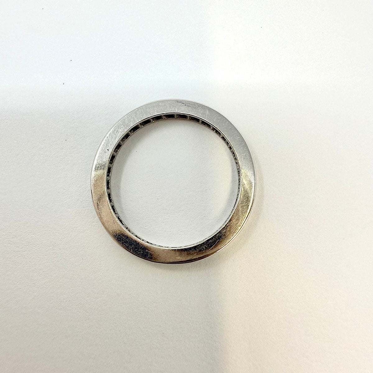 Platinum Channel Ring with Emeralds