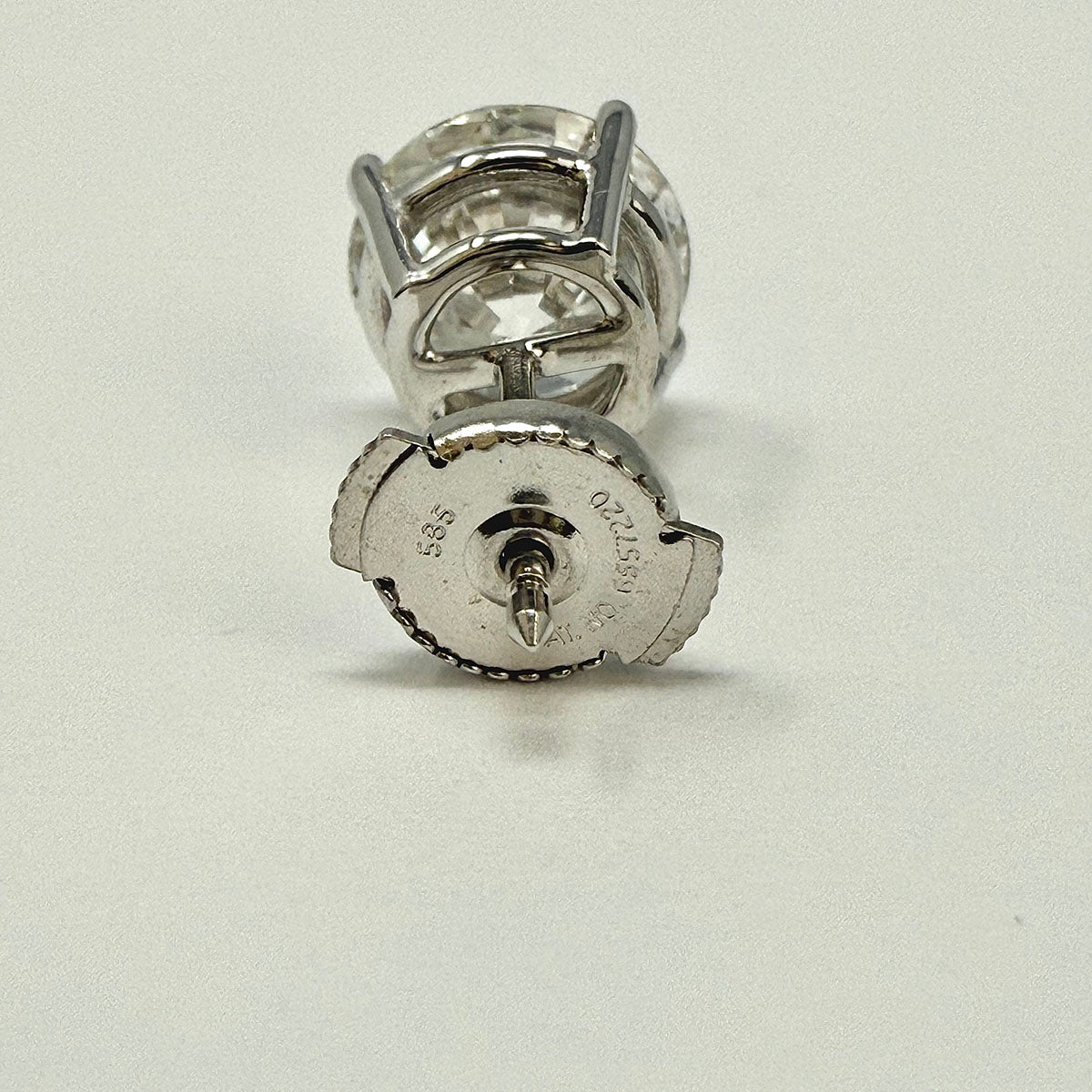 14K White Gold Lab Grown 4.07ct Diamond Stud Earrings