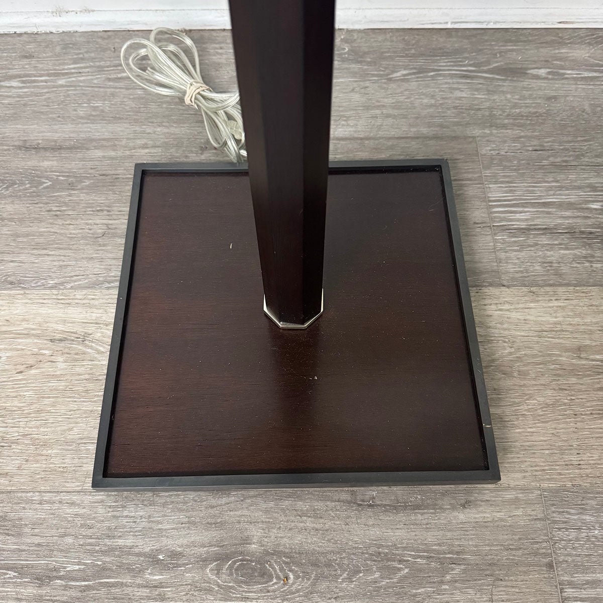 Pair of Adjustable Height Wood/Metal Floor Lamps