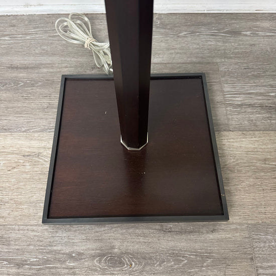 Pair of Adjustable Height Wood/Metal Floor Lamps