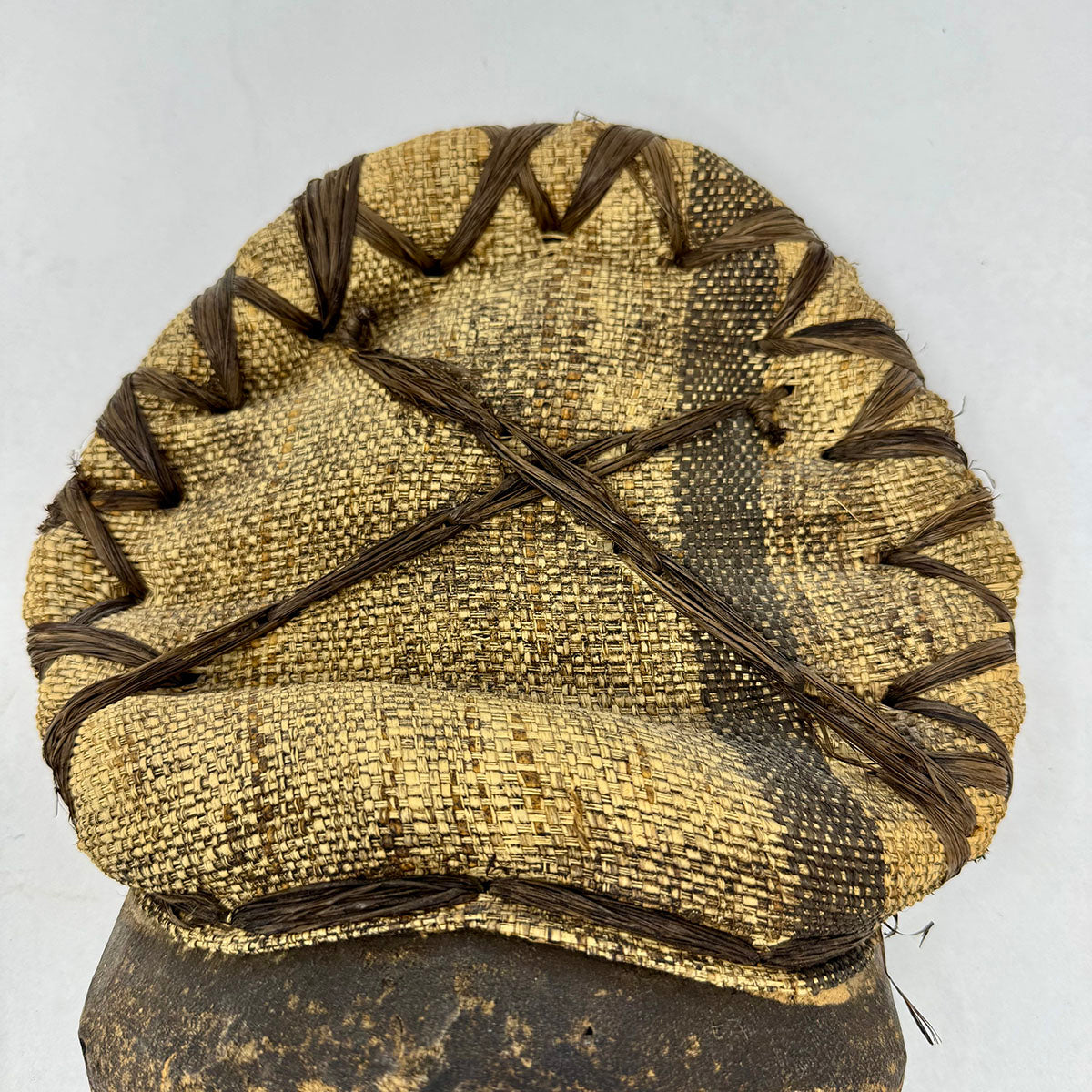 Wood Mask with Weaved Headdress from the Congo