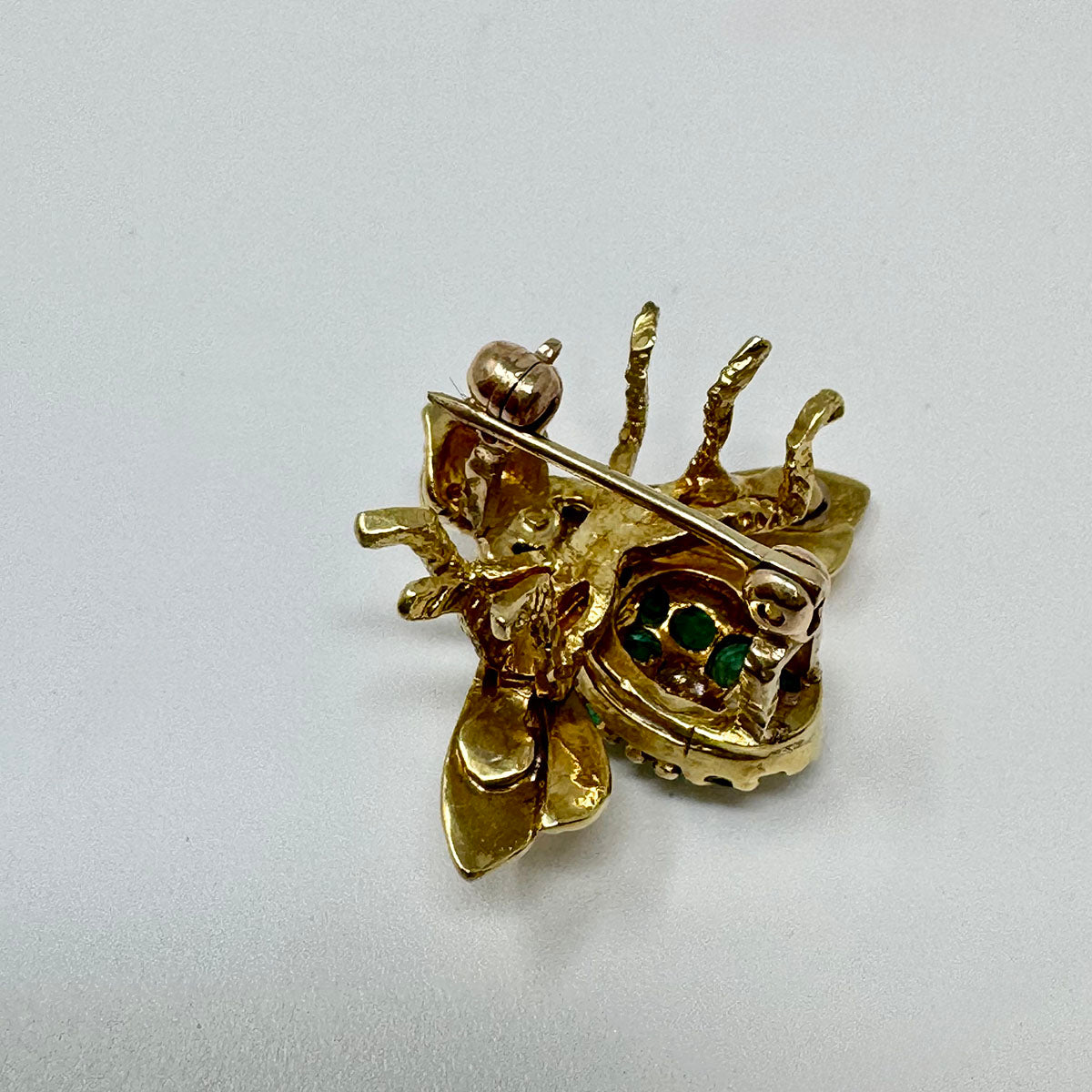 Rosenthal 18K Gold "Bee" Pin with Diamonds, Rubys and Emeralds