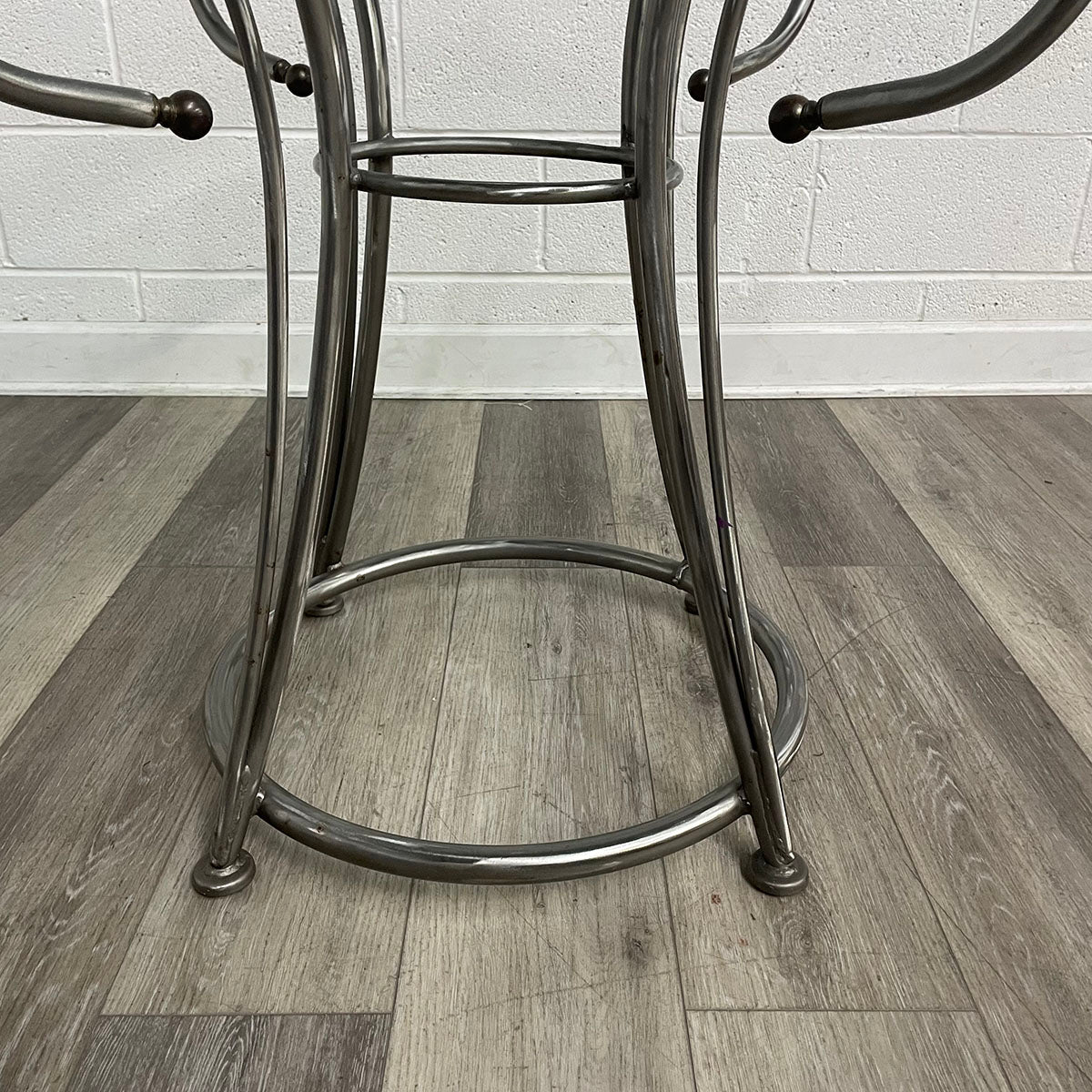 Glass Top Dining Table with Metal Pedestal Base