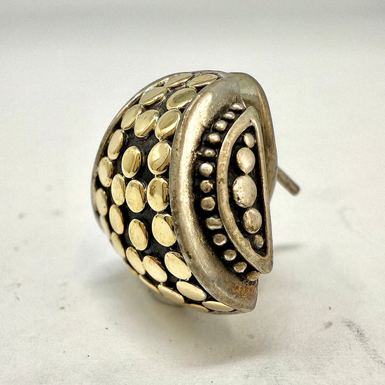 John Hardy Two-tone Dot Buddha Belly Earrings
