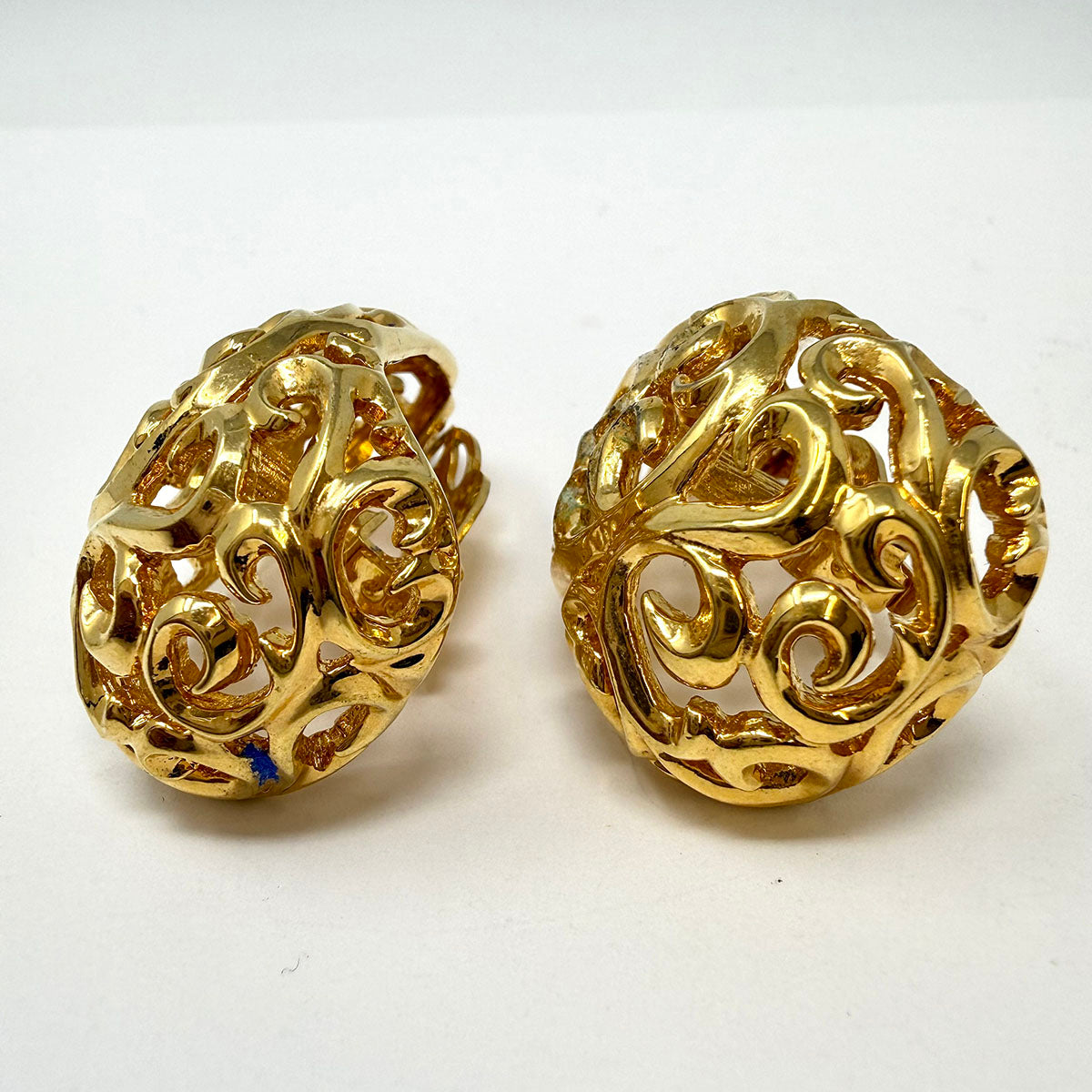 St. John Vintage Large Open-work Intrricate Earrings