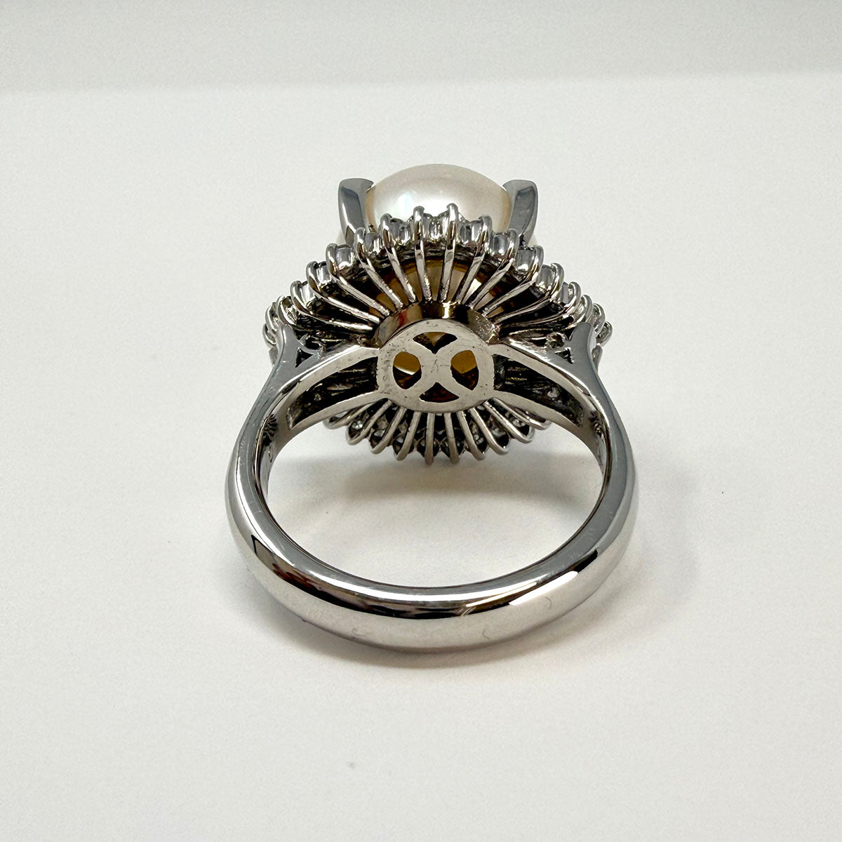 Platinum Pearl and Diamond Ring