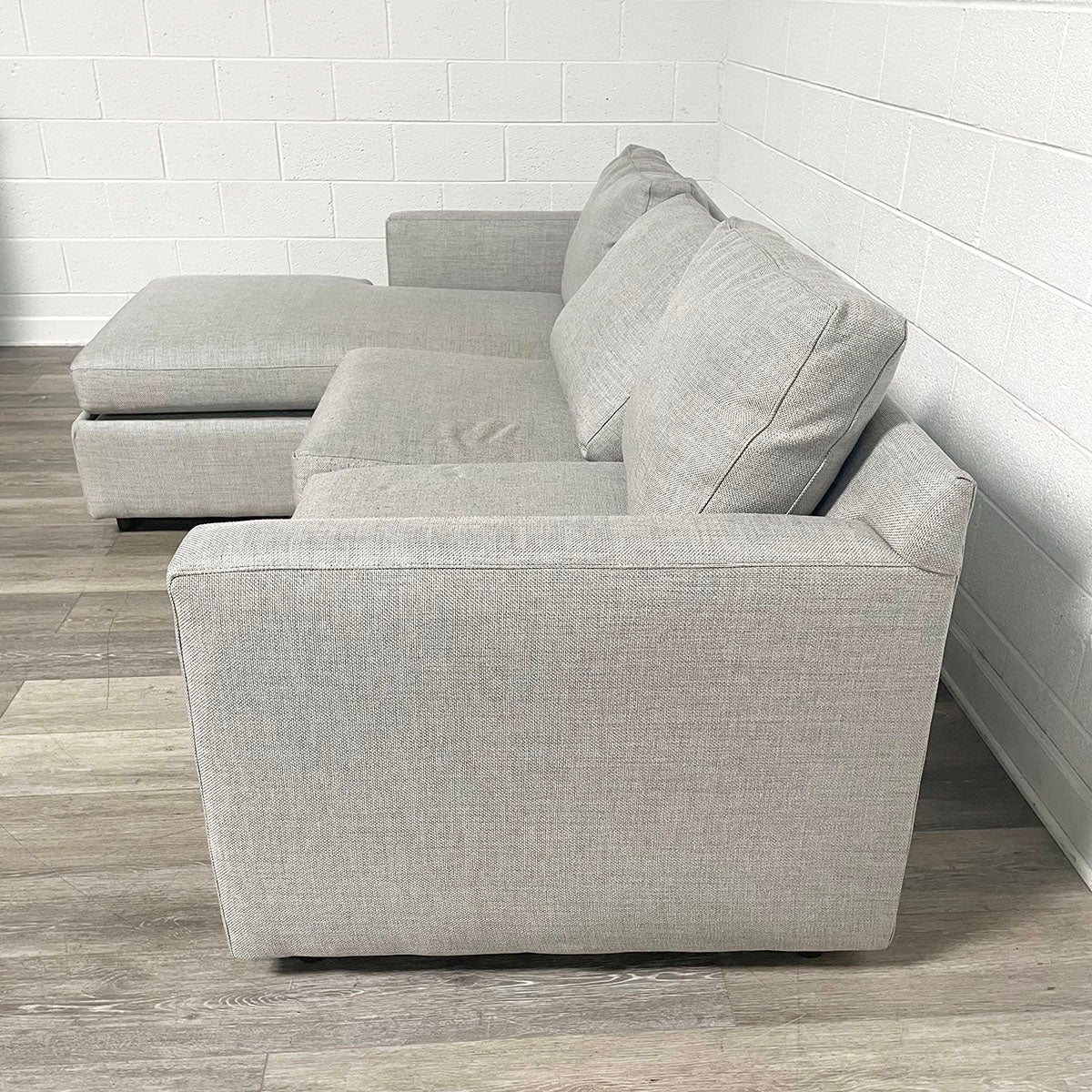 Crate & Barrel Gray Reversible Sectional with Chaise