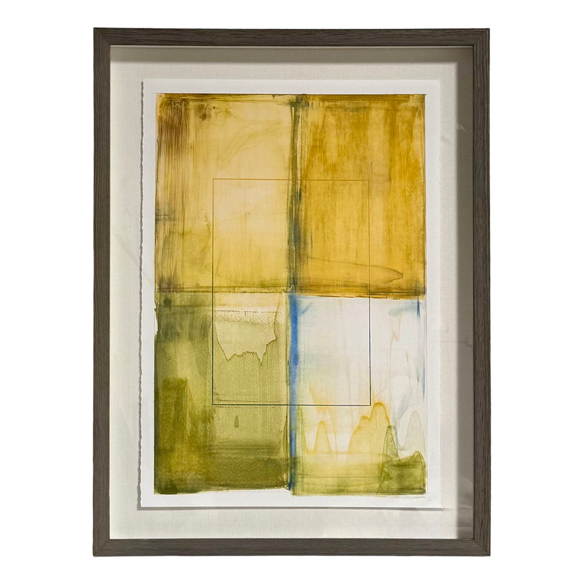 Framed Print Geometric Abstraction "Layered Rectangle"