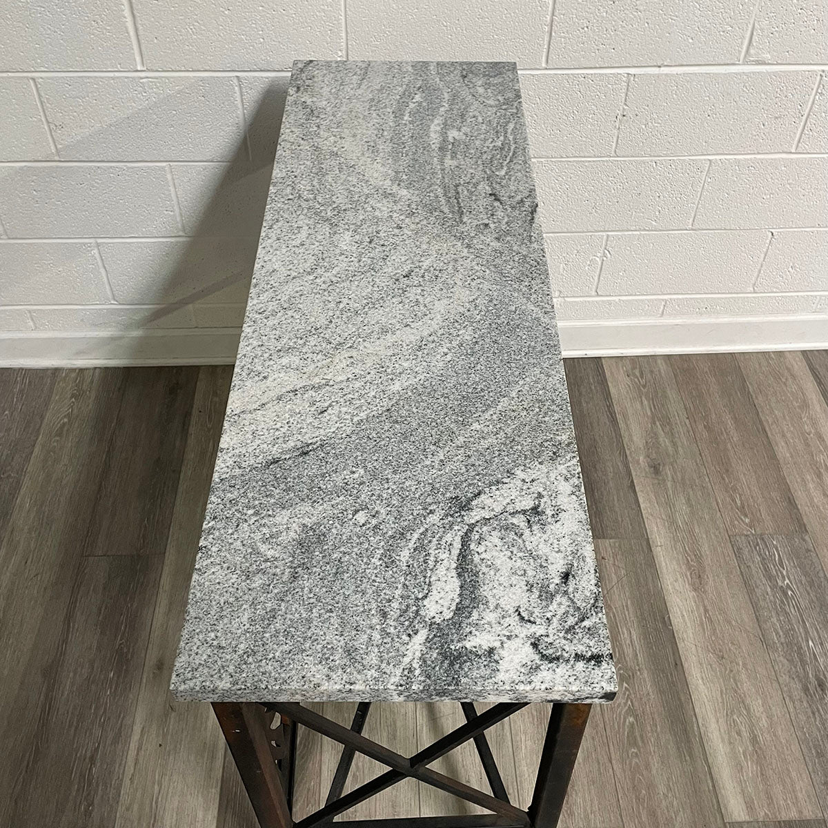 Marble Top Console Table With Iron Base